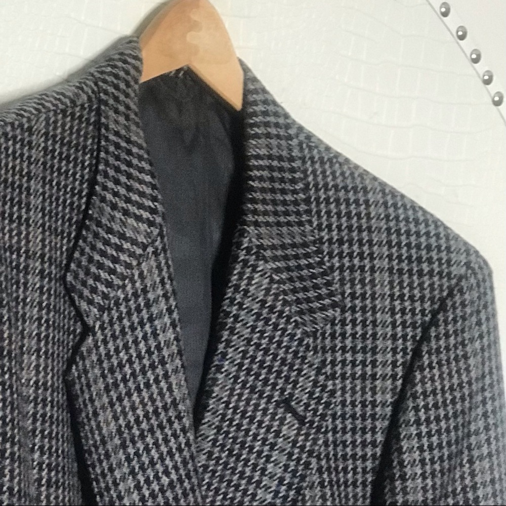 NWOT VTG AUSTIN REED BLAZER GREY WINDOWPAIN 46L